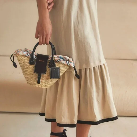 Paris / 64 Oh La La Black Mini Basket Bag - Picture 2 of 5